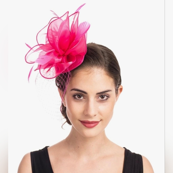 SOLD SAFERIN Women's Fascinators Feathers Tea Party Hat #843 - Picture 2 of 11